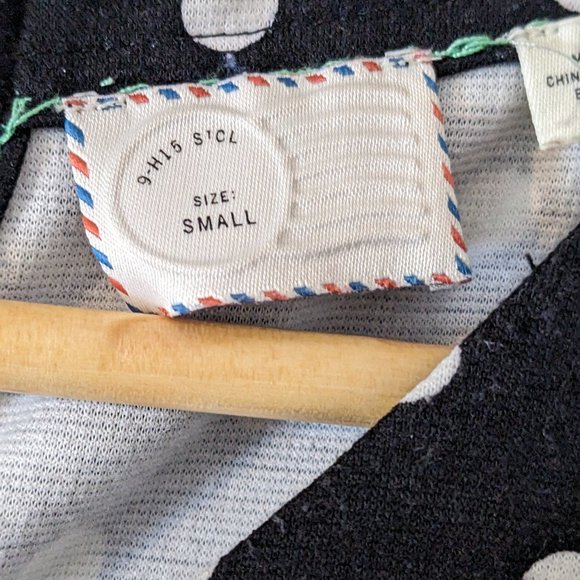 Anthropologie 9-1H5 Black and White Dot Knit Dress with Mint Back tie - Picture 3 of 3